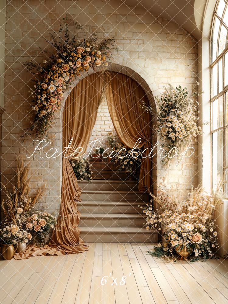 Kate Arche Escalier Bohème Fleurs Toile de fond conçue par Emetselch - Kate Backdrop FR