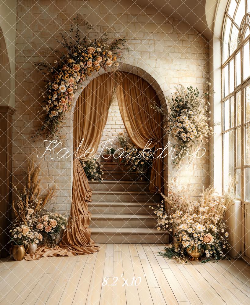 Kate Arche Escalier Bohème Fleurs Toile de fond conçue par Emetselch - Kate Backdrop FR