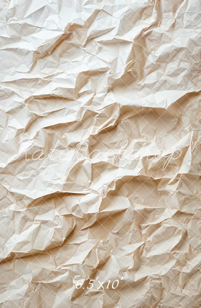 Kate Blanc Crème Texture Papier Froissé Toile de fond conçue par Kate Image - Kate Backdrop FR