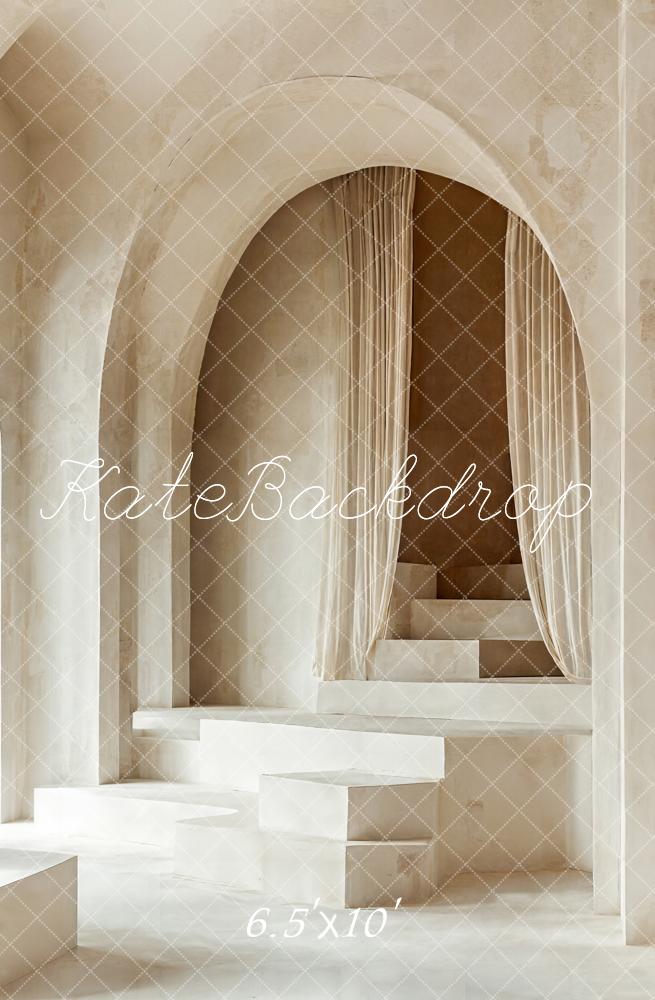 Kate Minimaliste Arche Escaliers Blanc Toile de fond conçue par Emetselch - Kate Backdrop FR