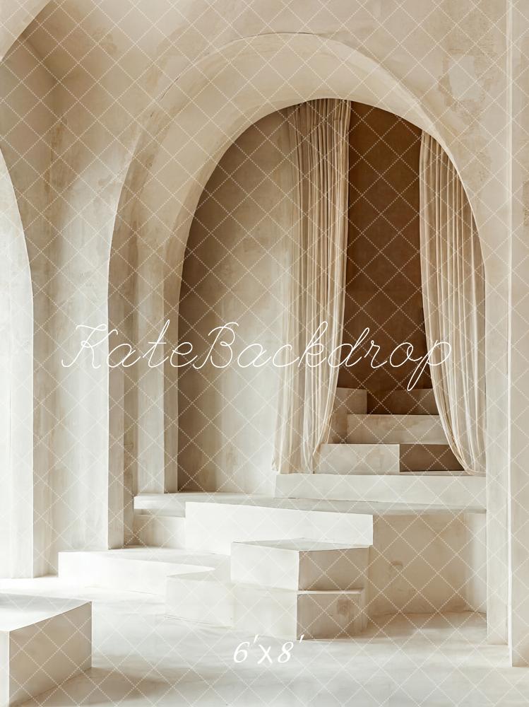 Kate Minimaliste Arche Escaliers Blanc Toile de fond conçue par Emetselch - Kate Backdrop FR