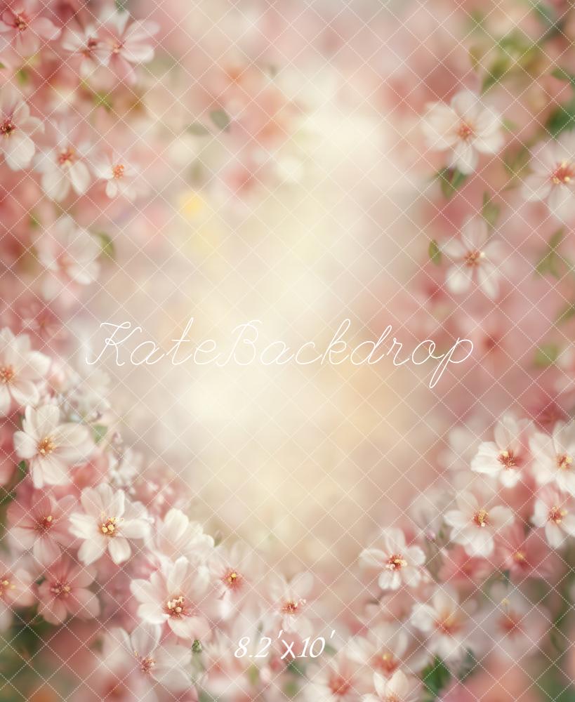 Kate Printemps Fleurs Bokeh Rose Portrait Toile de fond conçue par GQ - Kate Backdrop FR