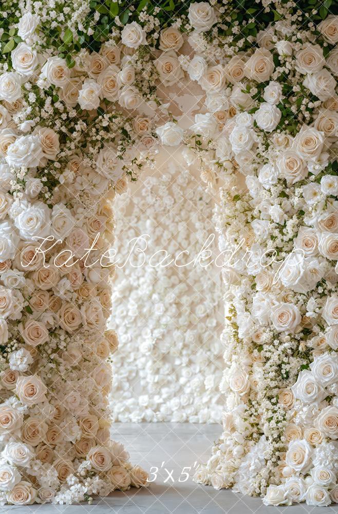 Kate Fleurs Blanc Élégant Portrait Toile de fond conçue par Emetselch - Kate Backdrop FR