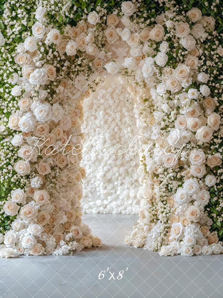 Kate Fleurs Blanc Élégant Portrait Toile de fond conçue par Emetselch - Kate Backdrop FR