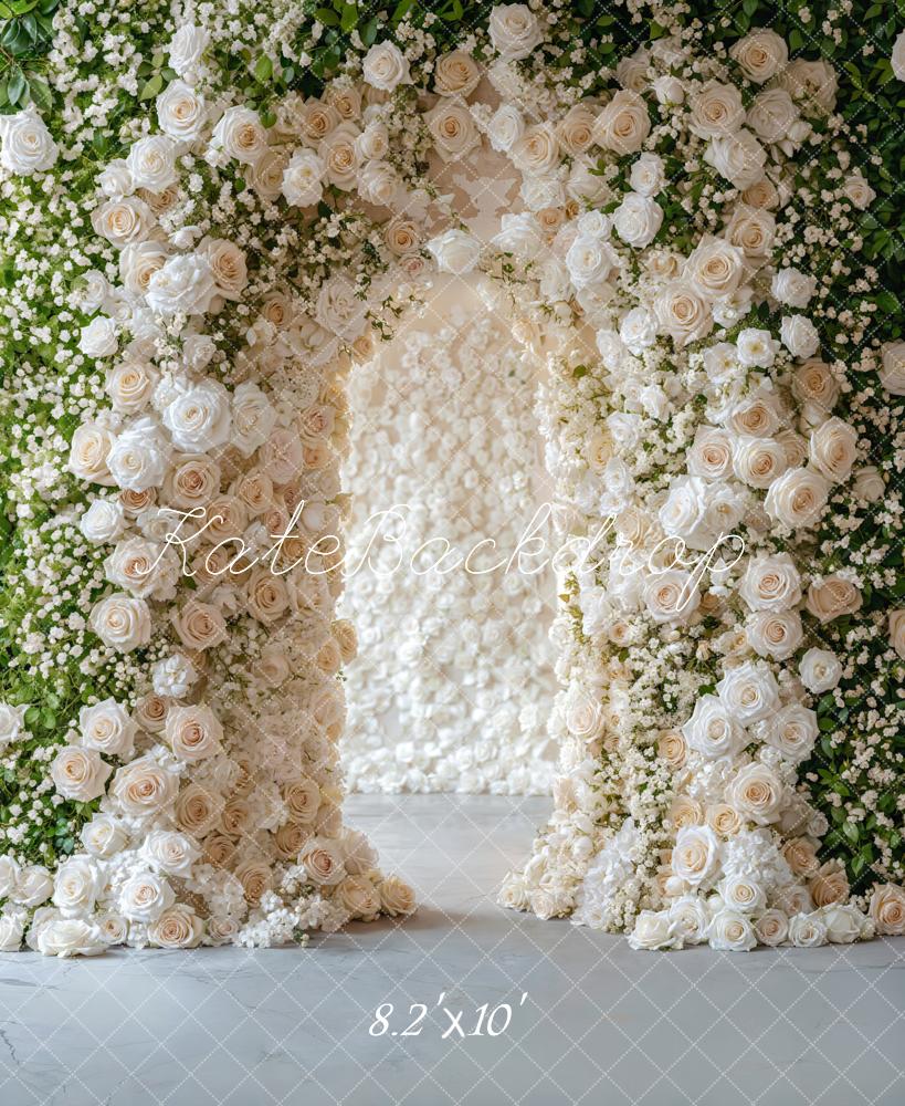 Kate Fleurs Blanc Élégant Portrait Toile de fond conçue par Emetselch - Kate Backdrop FR