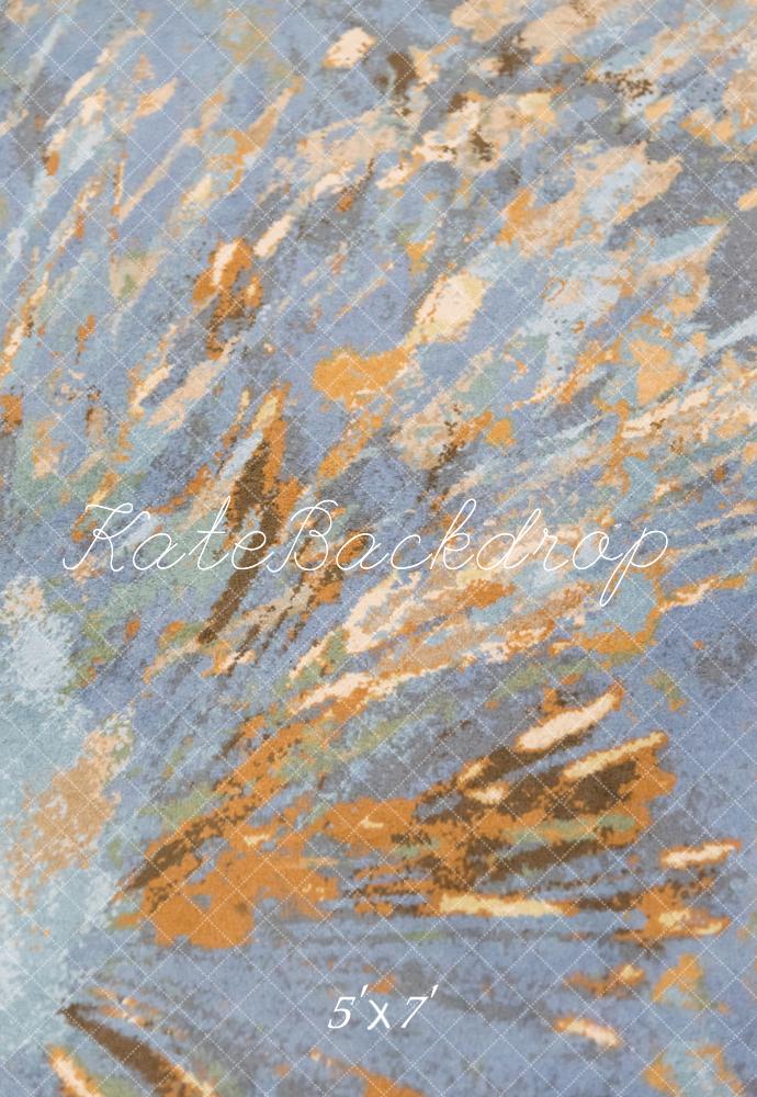 Kate Abstrait Gris Orange Portrait Toile de fond conçue par Michele Ernst Photographie - Kate Backdrop FR