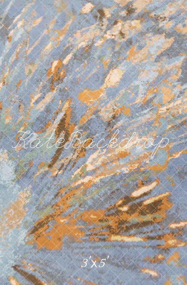 Kate Abstrait Gris Orange Portrait Toile de fond conçue par Michele Ernst Photographie - Kate Backdrop FR