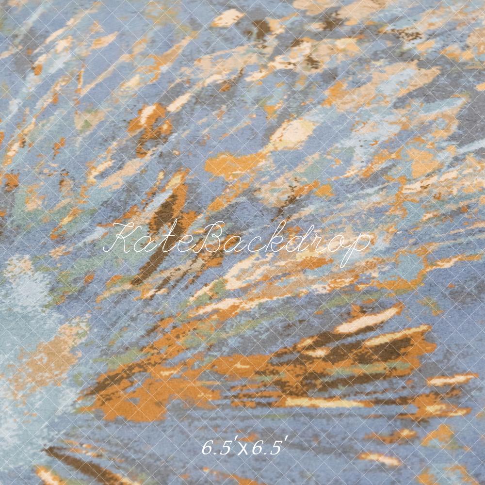 Kate Abstrait Gris Orange Portrait Toile de fond conçue par Michele Ernst Photographie - Kate Backdrop FR