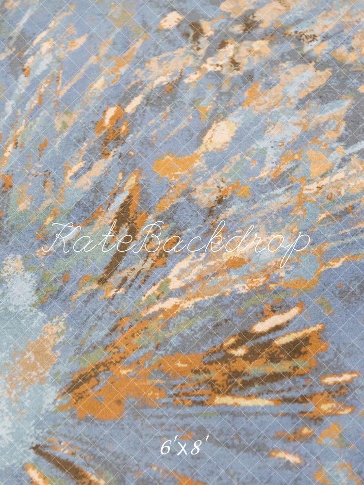 Kate Abstrait Gris Orange Portrait Toile de fond conçue par Michele Ernst Photographie - Kate Backdrop FR