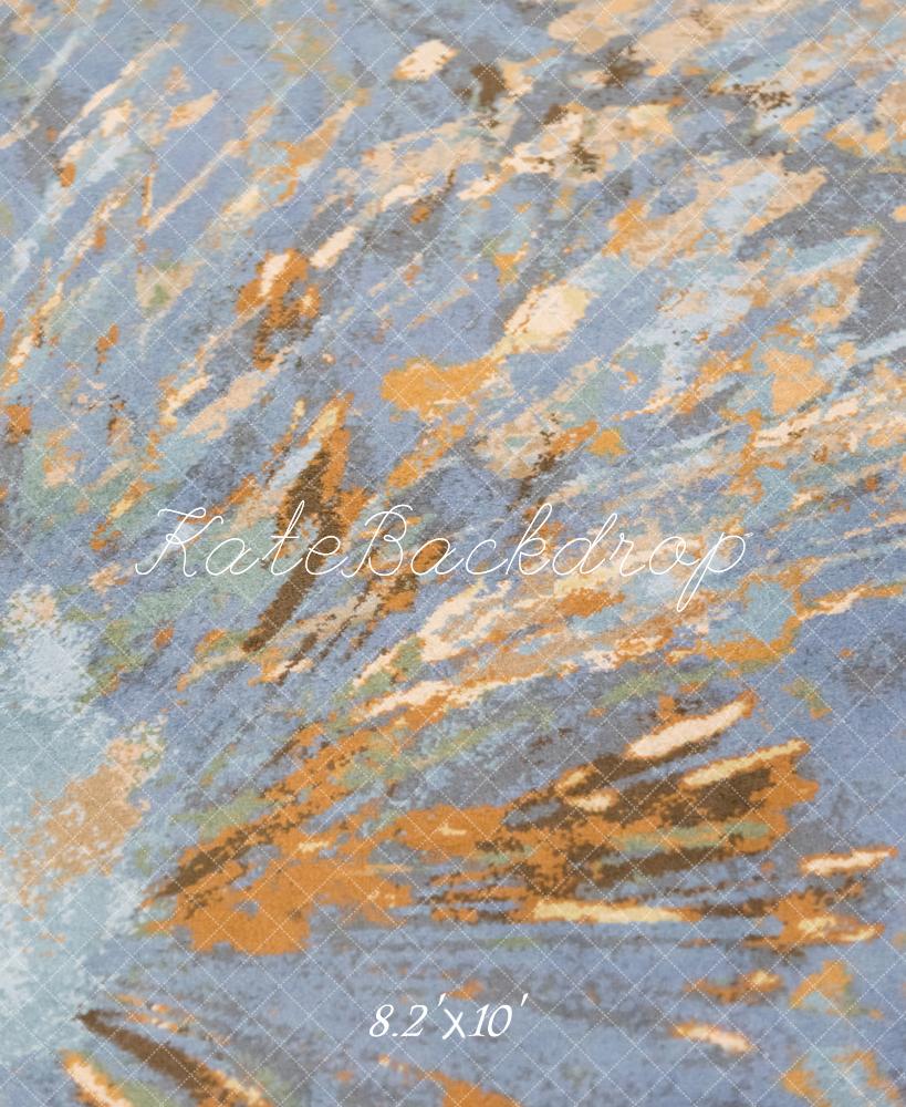 Kate Abstrait Gris Orange Portrait Toile de fond conçue par Michele Ernst Photographie - Kate Backdrop FR