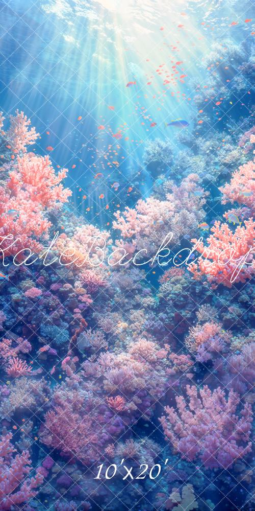Kate Mer Bleu Corail Récif Toile de fond conçue par Emetselch - Kate Backdrop FR