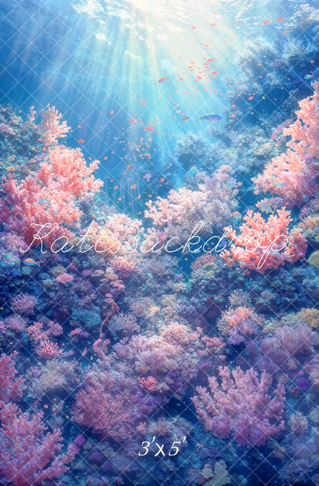 Kate Mer Bleu Corail Récif Toile de fond conçue par Emetselch - Kate Backdrop FR