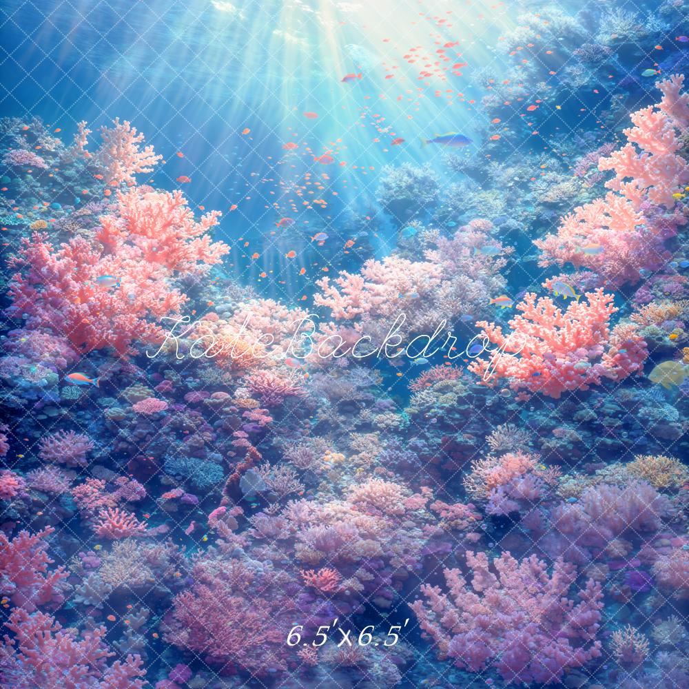 Kate Mer Bleu Corail Récif Toile de fond conçue par Emetselch - Kate Backdrop FR