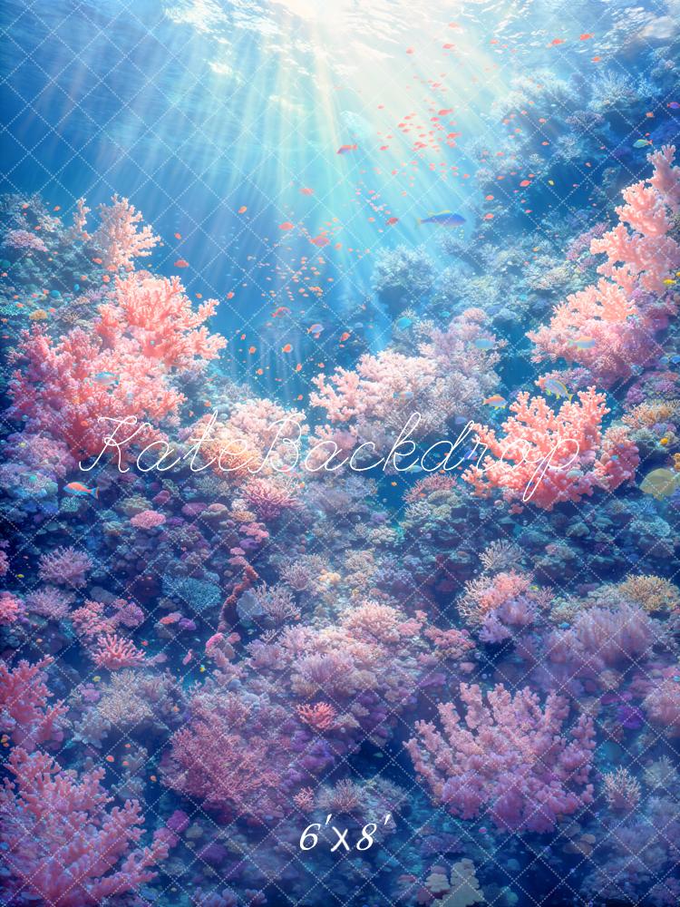 Kate Mer Bleu Corail Récif Toile de fond conçue par Emetselch - Kate Backdrop FR