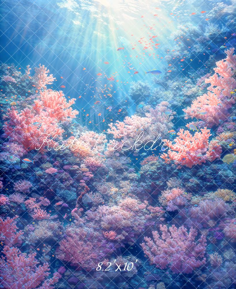 Kate Mer Bleu Corail Récif Toile de fond conçue par Emetselch - Kate Backdrop FR