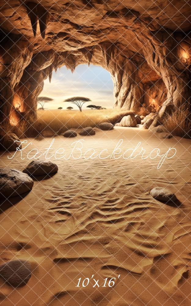 Kate Sweep Mur-à-Sol Grotte Savane Nature Toile de fond conçue par Lidia Redekopp - Kate Backdrop FR