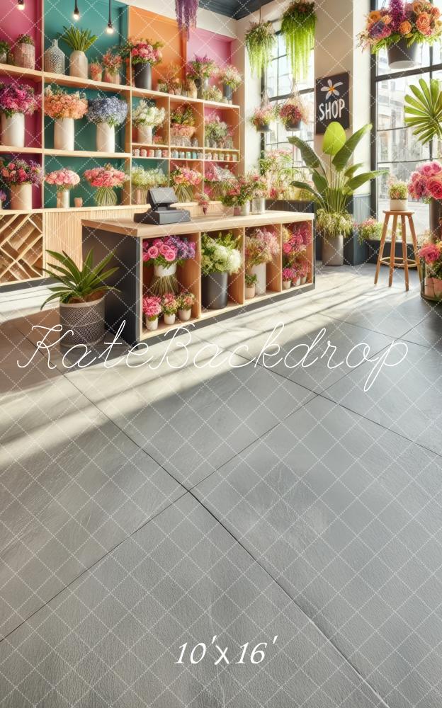 Kate Sweep Mur-à-Sol Fleuriste Magasin Intérieur Toile de fond conçue par Lidia Redekopp - Kate Backdrop FR