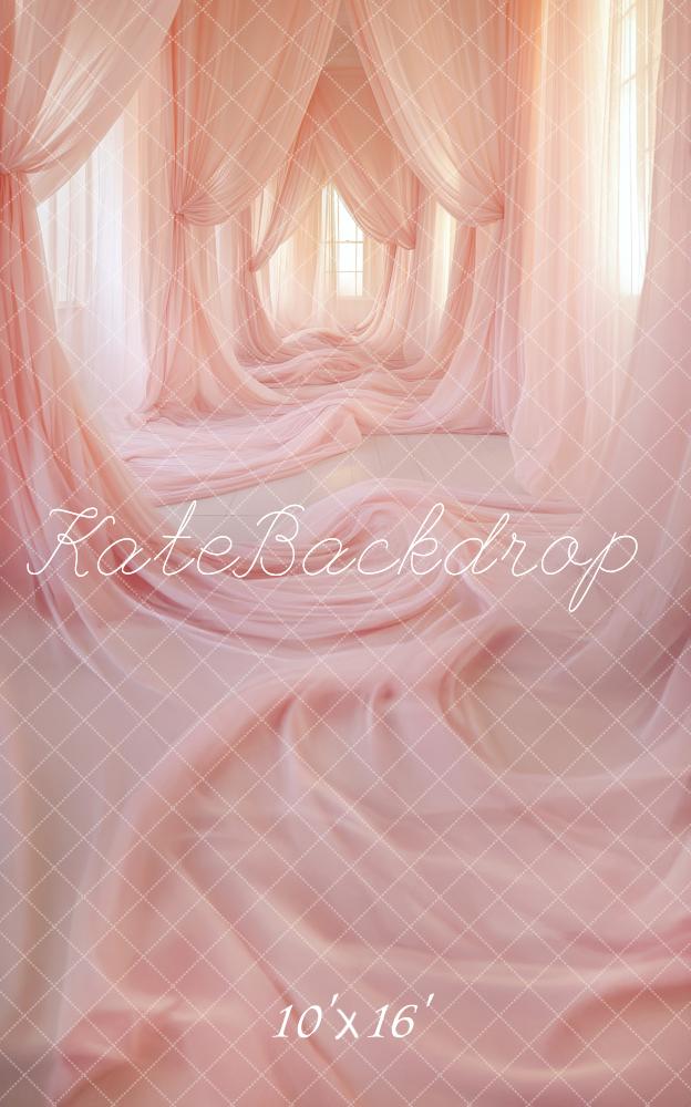 Kate Sweep Mur-à-Sol Rideaux Rose Élégant Toile de fond conçue par Lidia Redekopp - Kate Backdrop FR