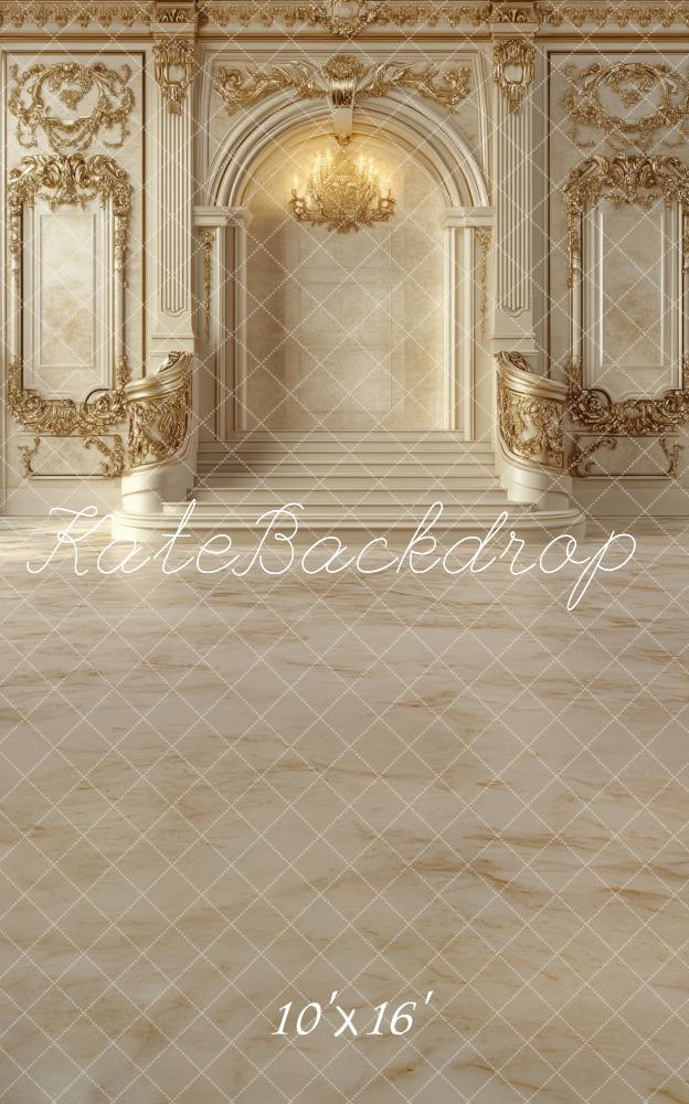 Kate Sweep Mur-à-Sol Mur Rétro Escalier Doré Toile de fond conçue par Lidia Redekopp - Kate Backdrop FR