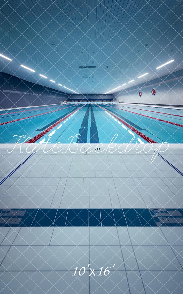 Kate Sweep Mur-à-Sol Piscine Intérieure Sport Toile de fond conçue par Lidia Redekopp - Kate Backdrop FR