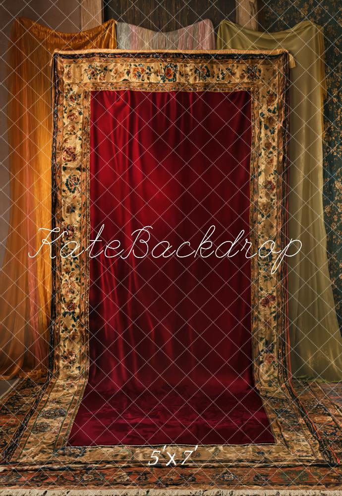 Kate Fête des Mères Rouge Tapisserie Rétro Toile de fond conçue par Emetselch - Kate Backdrop FR