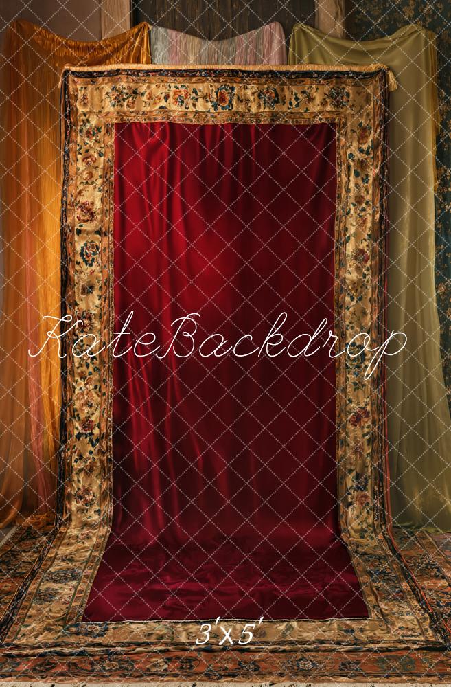 Kate Fête des Mères Rouge Tapisserie Rétro Toile de fond conçue par Emetselch - Kate Backdrop FR