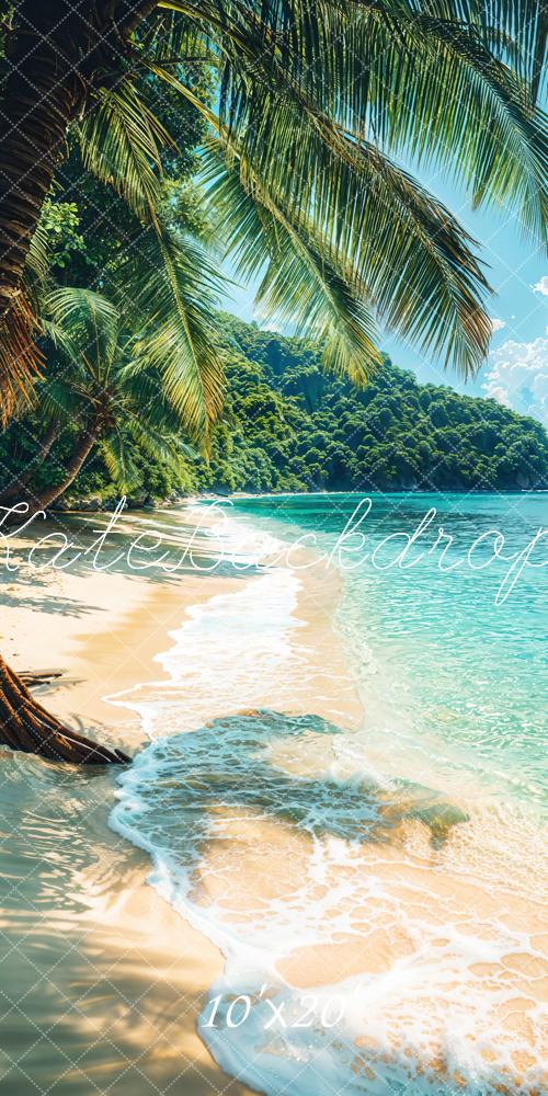Kate Plage Été Mer Tropical Palmiers Toile de fond conçue par Emetselch - Kate Backdrop FR
