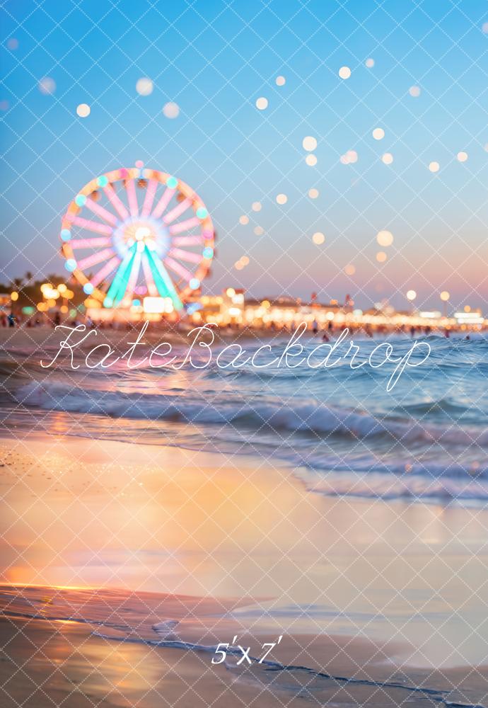 Kate Été Grande Roue Plage Bokeh Toile de fond conçue par Chain Photographie - Kate Backdrop FR