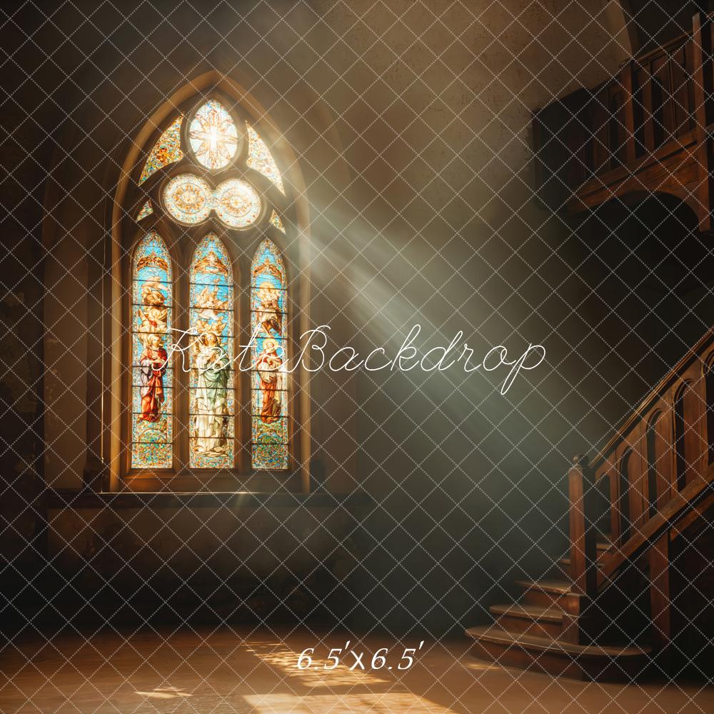 Kate Église Fenêtre Lumière Intérieur Toile de fond conçue par Emetselch - Kate Backdrop FR