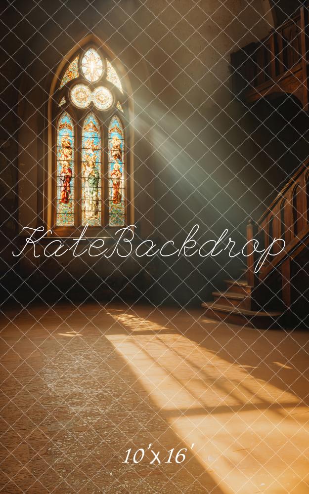 Kate Église Fenêtre Lumière Intérieur Toile de fond conçue par Emetselch - Kate Backdrop FR