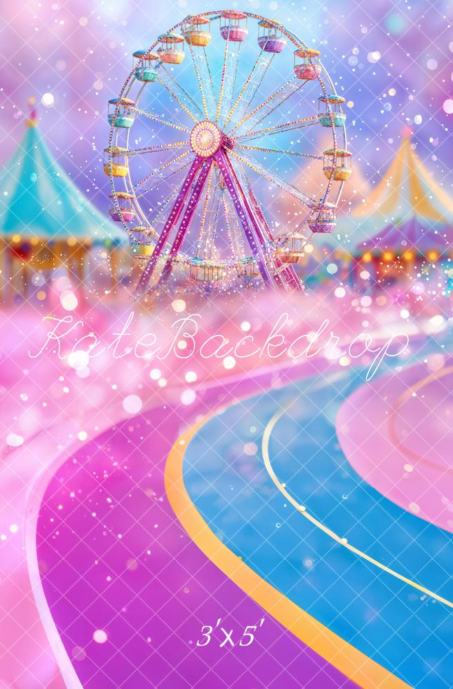 Kate Grande Roue Parc d'attractions Rose Bokeh Toile de fond conçue par Emetselch - Kate Backdrop FR