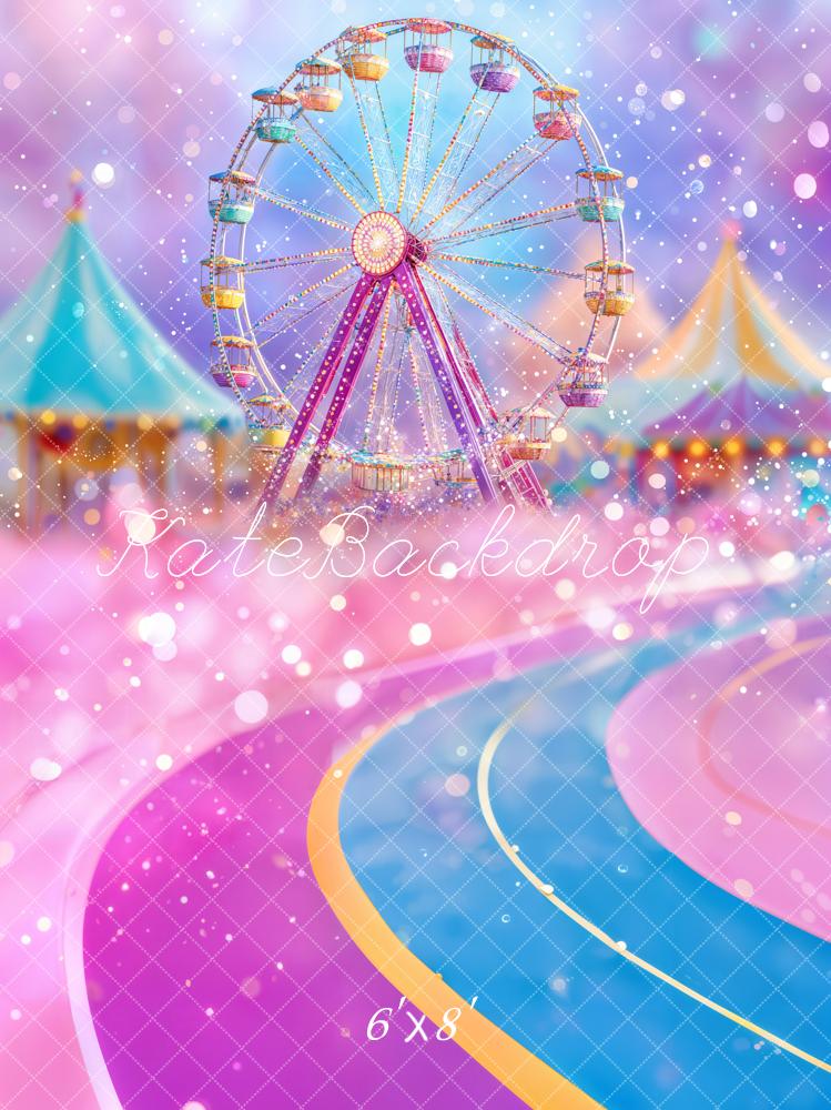 Kate Grande Roue Parc d'attractions Rose Bokeh Toile de fond conçue par Emetselch - Kate Backdrop FR