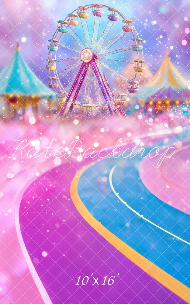 Kate Grande Roue Parc d'attractions Rose Bokeh Toile de fond conçue par Emetselch - Kate Backdrop FR