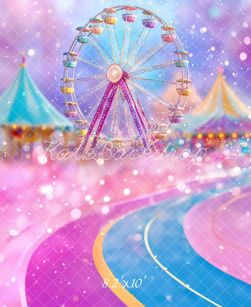 Kate Grande Roue Parc d'attractions Rose Bokeh Toile de fond conçue par Emetselch - Kate Backdrop FR
