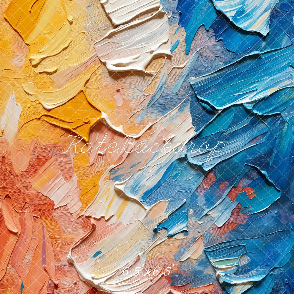 Kate Abstrait Coloré Peinture Portrait Toile de fond conçue par GQ - Kate Backdrop FR