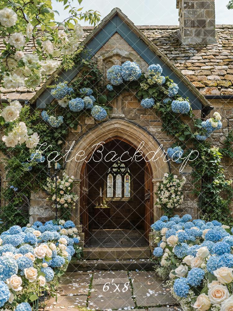 Kate Été Arche Fleurs Maison Bydrangeas Toile de fond conçue par Emetselch - Kate Backdrop FR