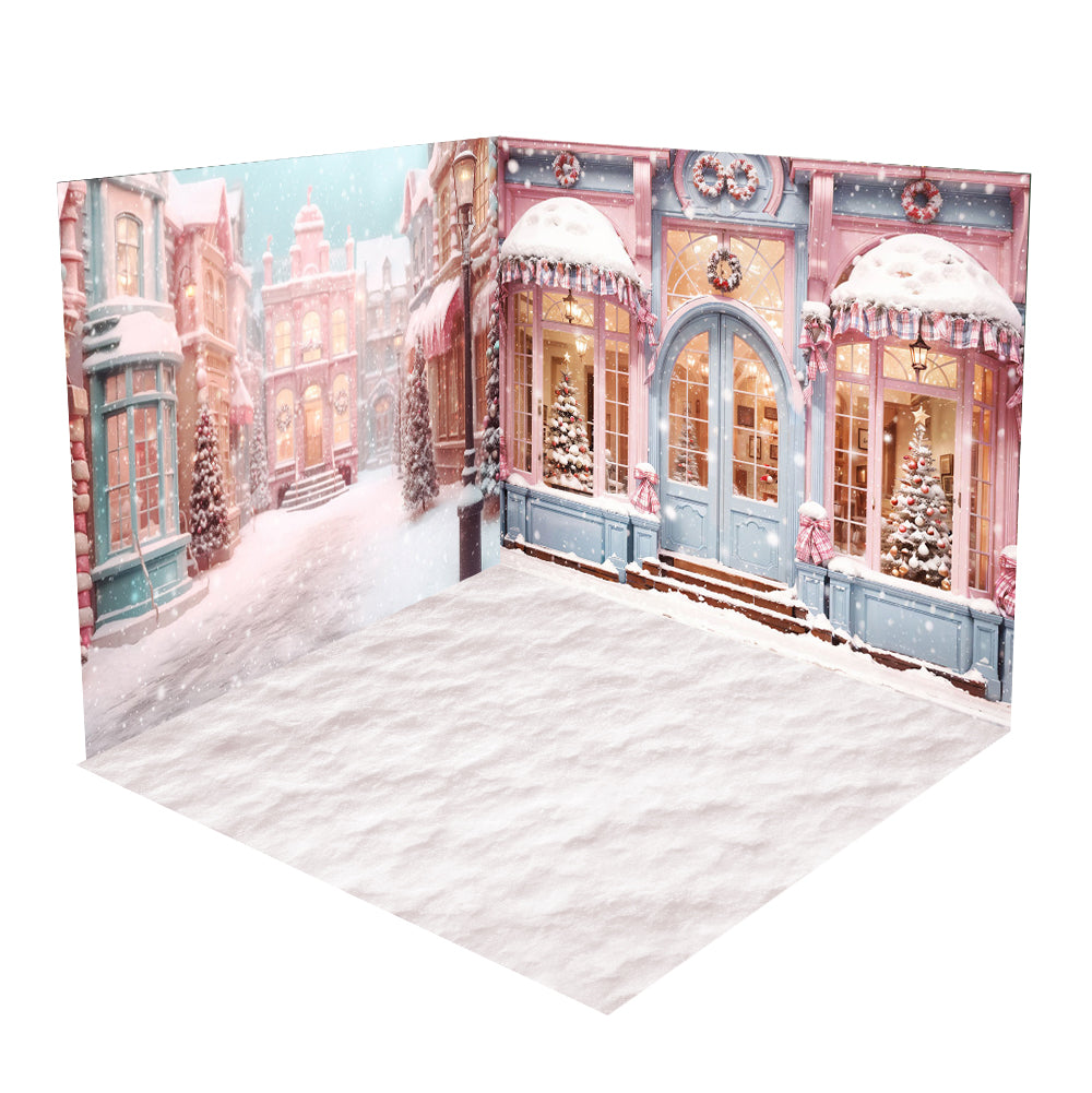 Kate Noël Rose Neige Rue Magasin Ensemble de chambre (8pix8pi&10pix8pi&8pix10pi) - Kate Backdrop FR