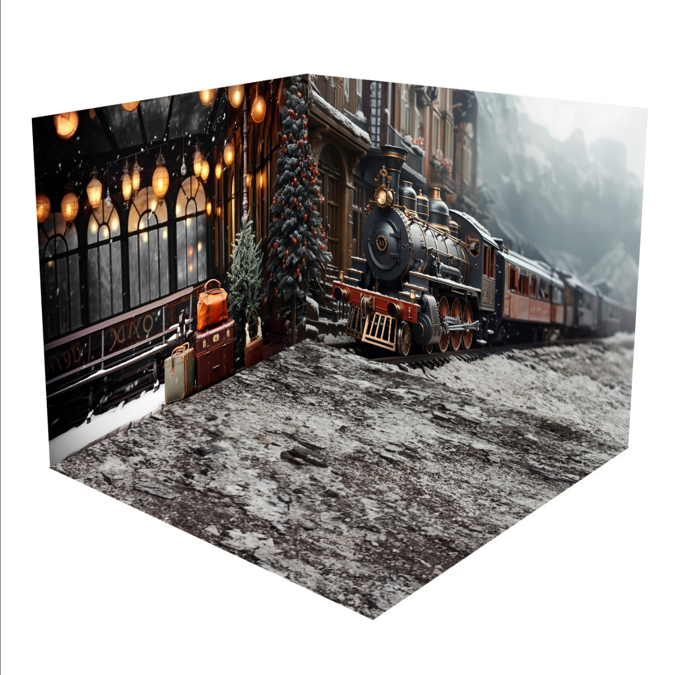 Kate Hiver Bagage Train Ensemble de chambre (8pix8pi&10pix8pi&8pix10pi) - Kate Backdrop FR