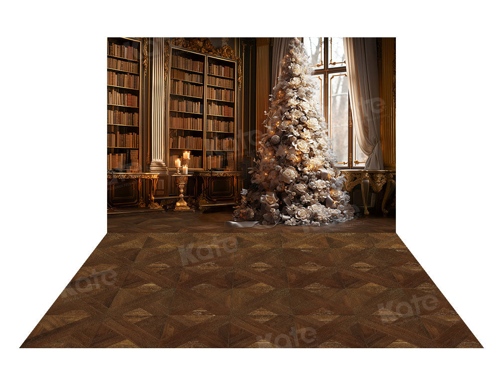 Kate Sapin de Noël Mur de livres Chambre Toile de fond+Marron foncé Diamant Sol Toile de fond