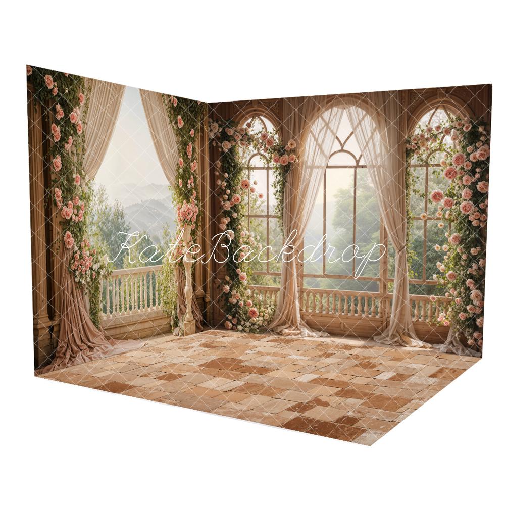 Kate Printemps Fleurs Rideau Balcon Ensemble de chambre (8pix8pi&10pix8pi&8pix10pi) - Kate Backdrop FR