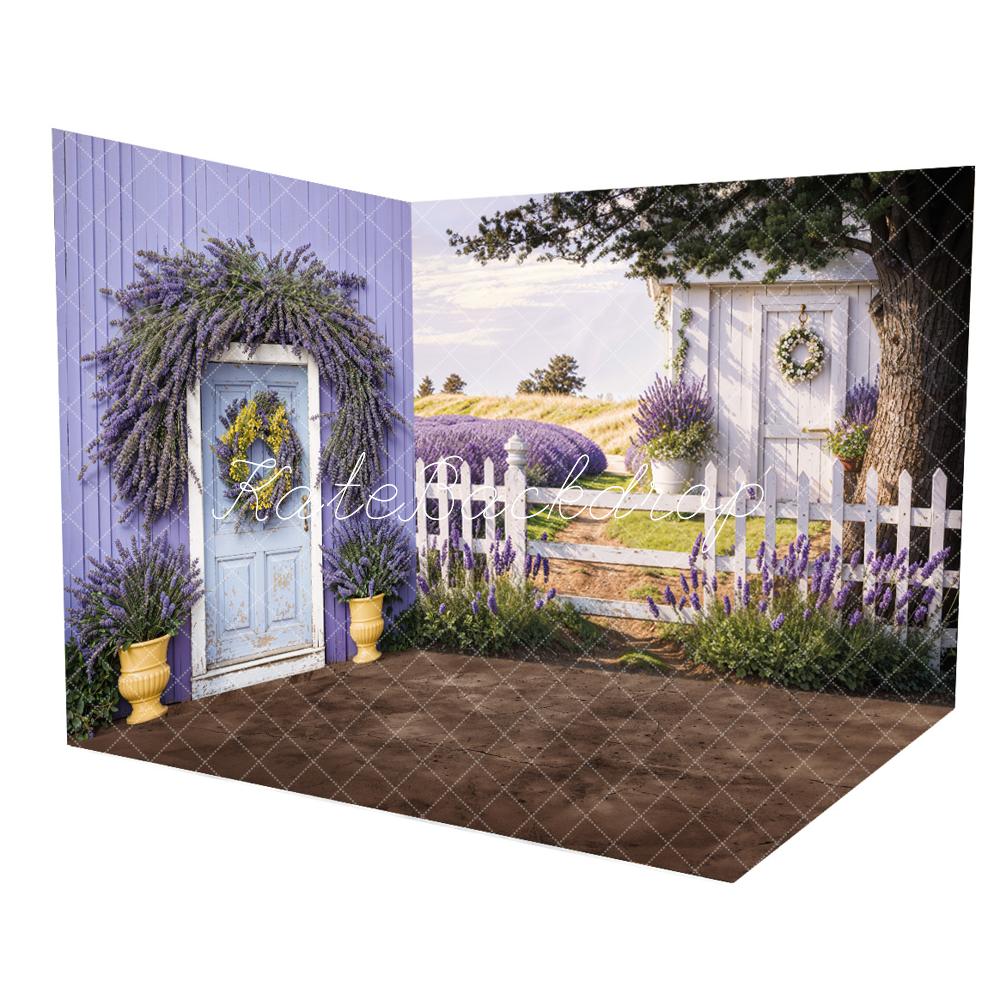 Kate Printemps Glycine Porte en bois Mur Ensemble de chambre (8pix8pi&10pix8pi&8pix10pi) - Kate Backdrop FR