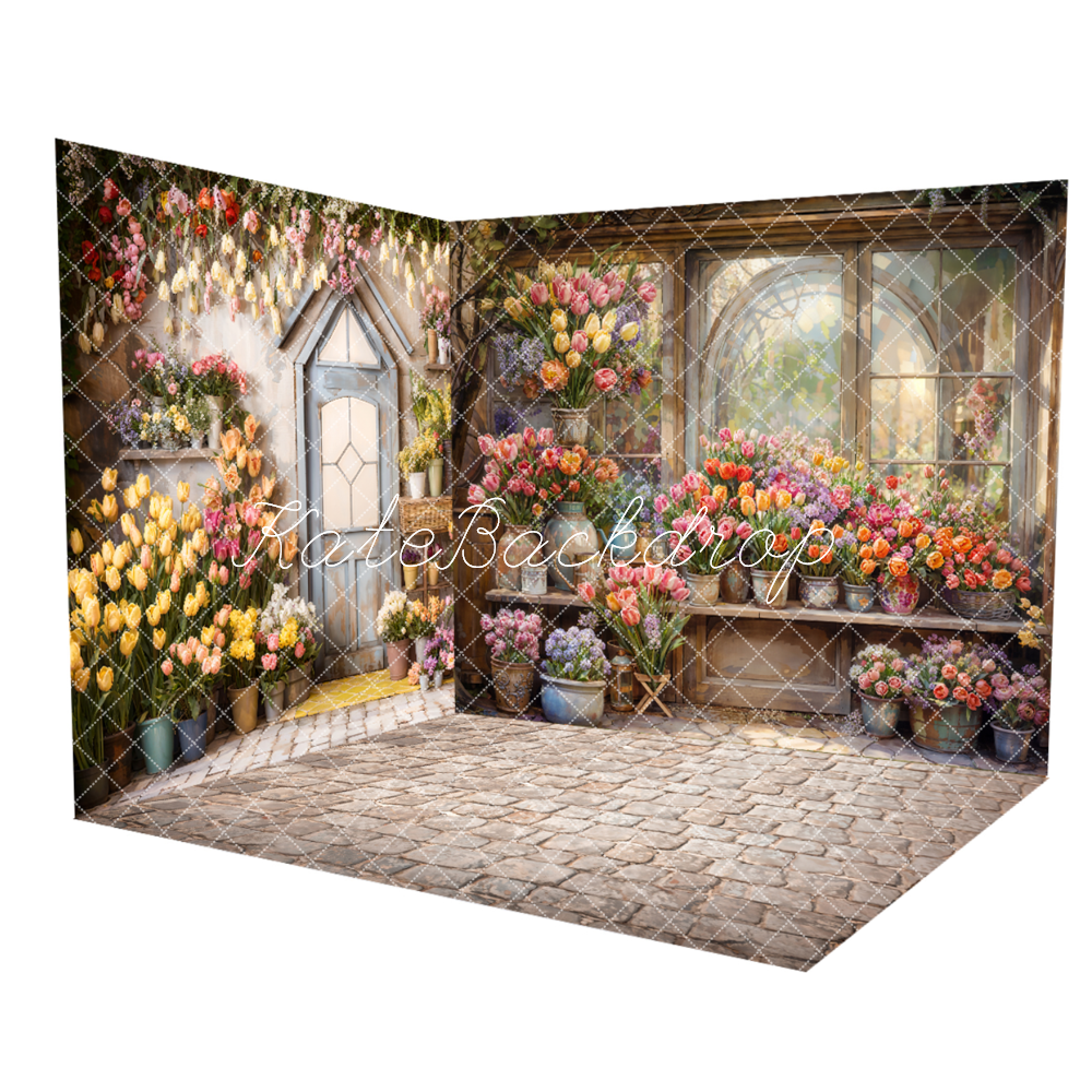 Kate Printemps Fleurs Tulipes Serre Ensemble de chambre (8pix8pi&10pix8pi&8pix10pi) - Kate Backdrop FR