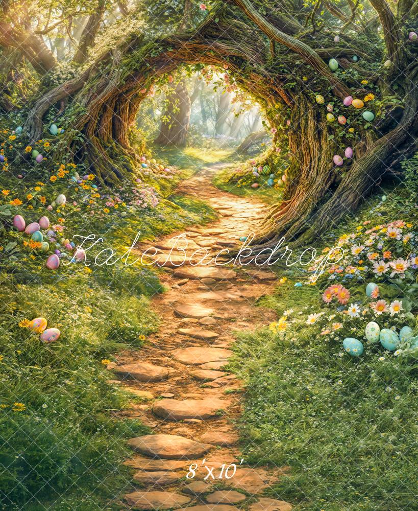 Kate Pâques Forêt Arbre Arche Chemin Toile de fond en Laine conçue par Emetselch - Kate Backdrop FR