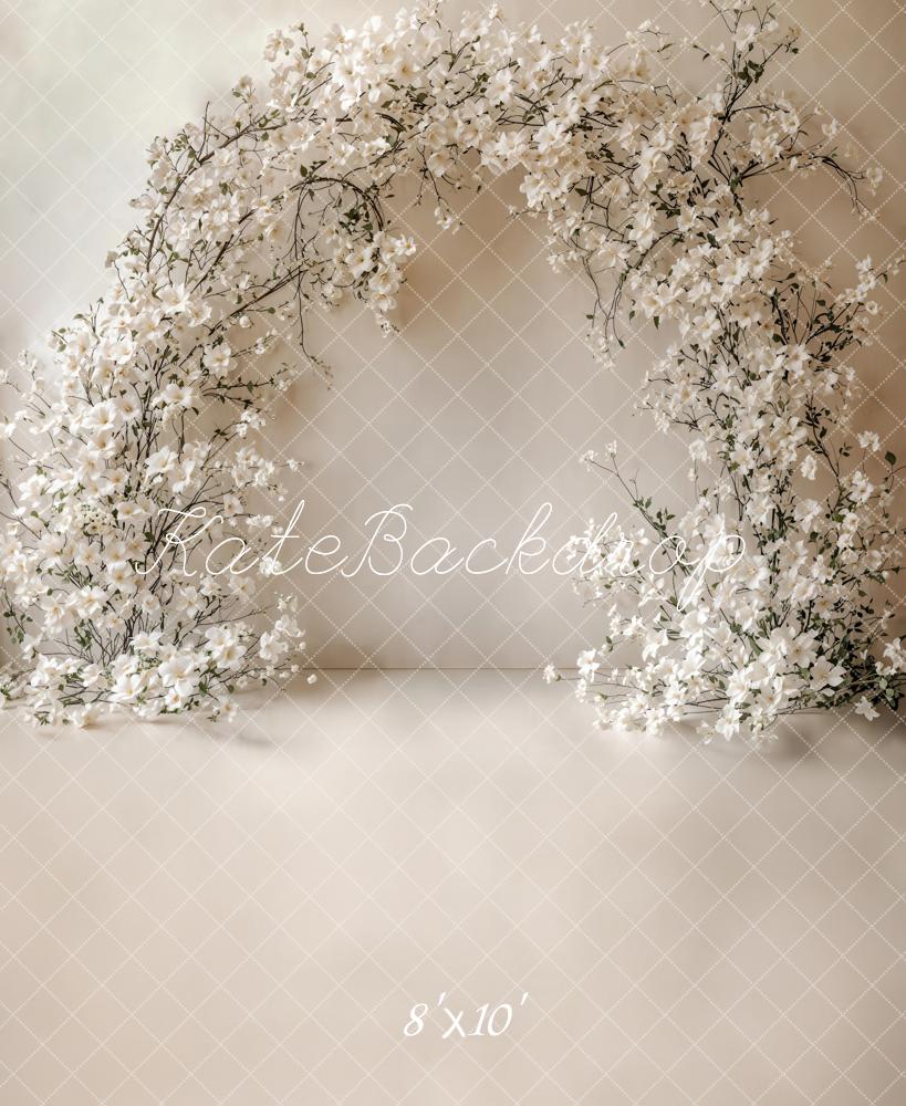 Kate Fleur Arche Élégant Blanc Toile de fond en Laine conçue par Chain Photographie - Kate Backdrop FR