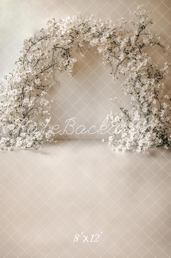 Kate Fleur Arche Élégant Blanc Toile de fond en Laine conçue par Chain Photographie - Kate Backdrop FR
