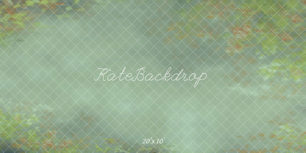 Kate Beaux-arts Fleurs Vert Abstrait Toile de fond conçue par Jerry_Sina - Kate Backdrop FR