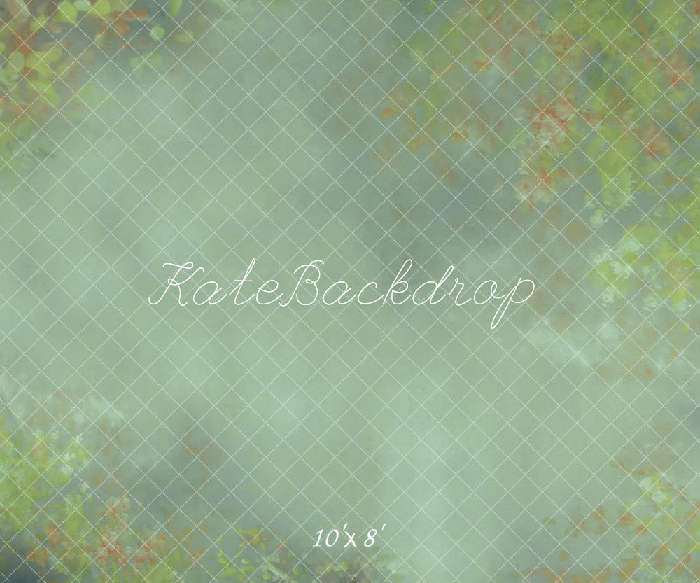 Kate Beaux-arts Fleurs Vert Abstrait Toile de fond conçue par Jerry_Sina - Kate Backdrop FR