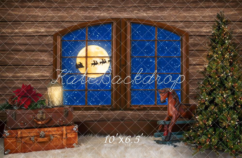 Kate Arbre de Noël Santa toile de fond pour la photographie conçu par Lisa Granden - Kate Backdrop FR