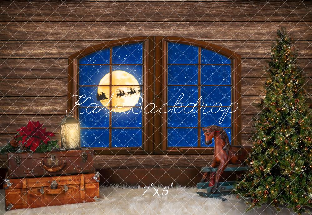 Kate Arbre de Noël Santa toile de fond pour la photographie conçu par Lisa Granden - Kate Backdrop FR