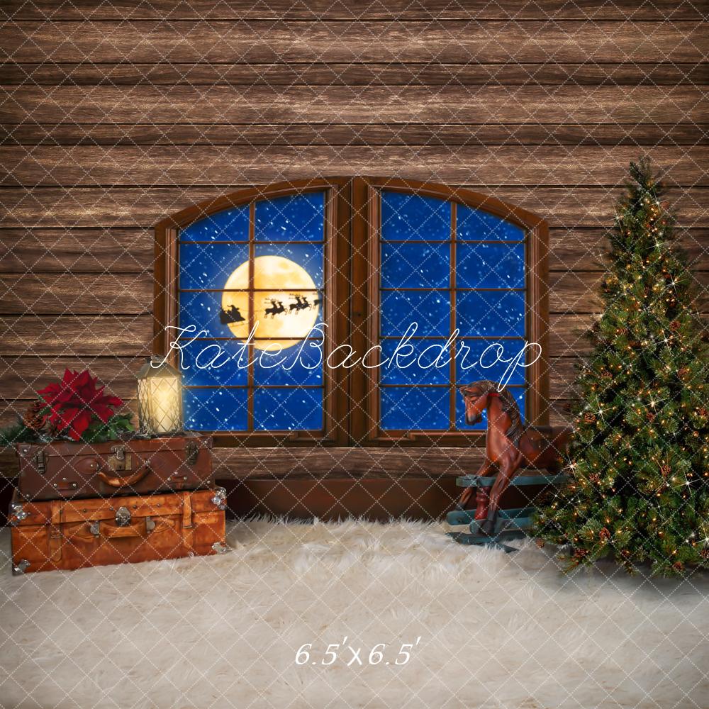 Kate Arbre de Noël Santa toile de fond pour la photographie conçu par Lisa Granden - Kate Backdrop FR